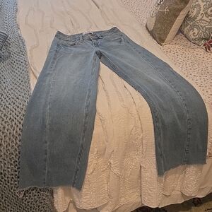 Stylish Light Blue Wide-leg Jeans